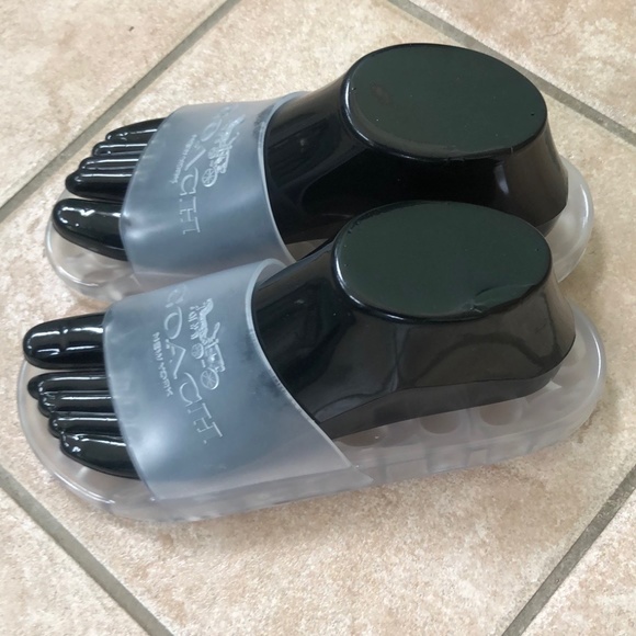 Coach Women's Clear Monogram Open Toe Transparent Slip On Flat Slide Sandals - Picture 5 of 9